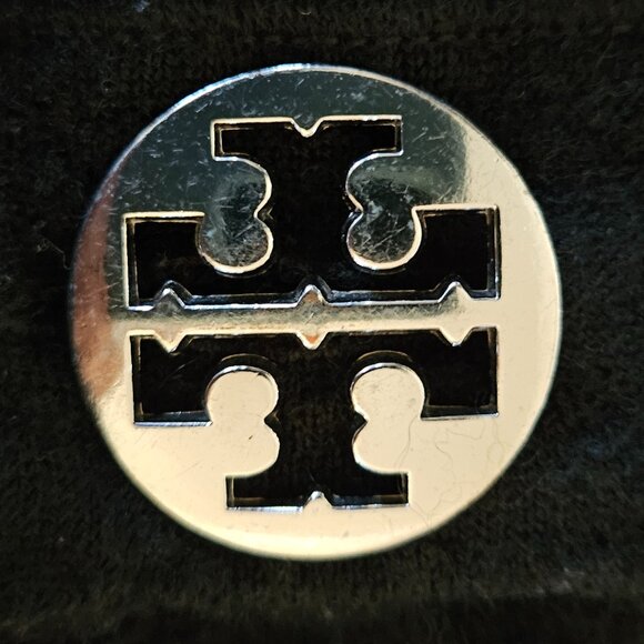 TORY BURCH Simone Black Button-Up Merino Wool Sweater - Picture 8 of 11